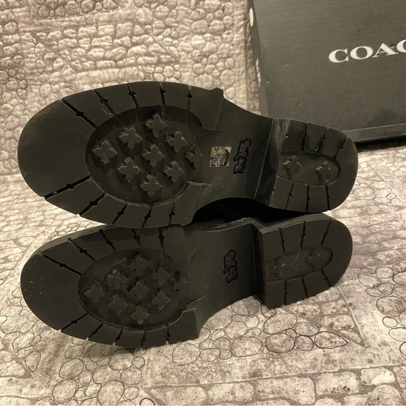 Coach Shoes Coach Lorimer Leather And Shearling Lace Up Boots